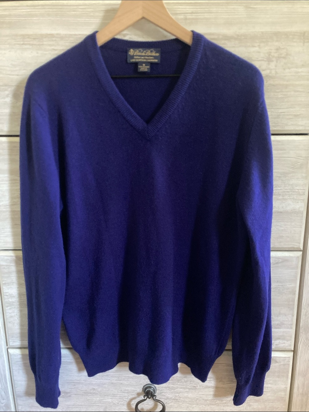 BROOKS BROTHER 3 Ply Cashmere Sweater Deep Royal Blue Men’s Size M